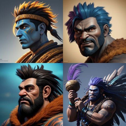 Croods-Style Male Character Profile Art