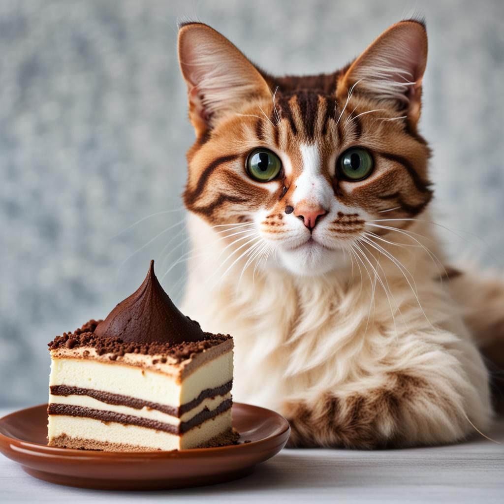 Tiramisu Cat Whimsical AI Image