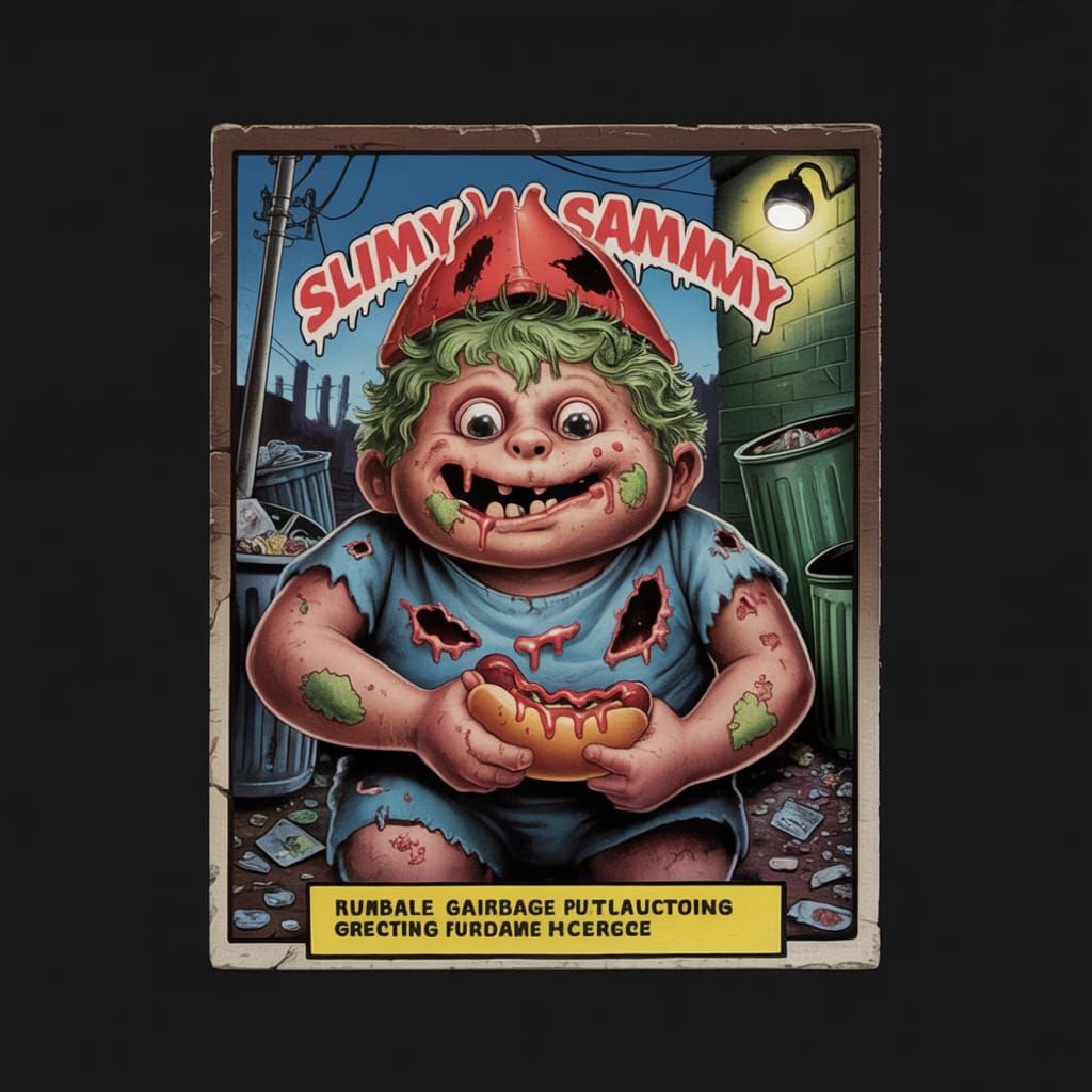 Grotesque Monster Sticker Art in Vintage Style