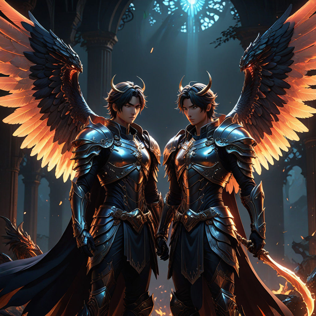 Two Heroes Face Battle in Vibrant, Neon-Lit World