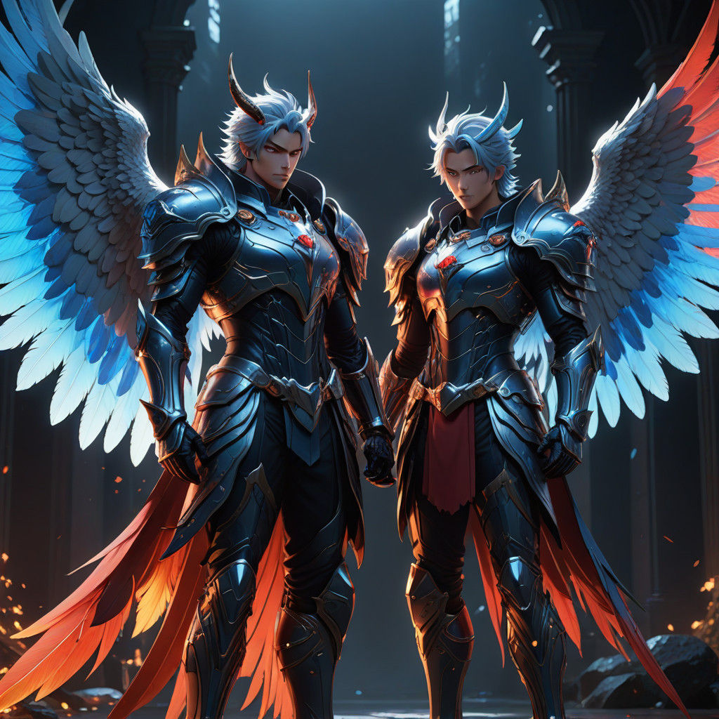 Angel and Demon Stand United Against Battle