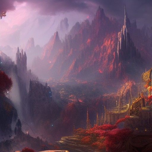 Fantastical Vision of Heaven in Detailed Matte Painting