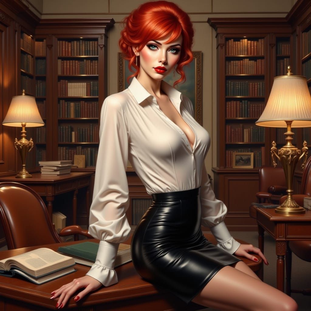 Romantic Oil Painting Headmistress Glamour