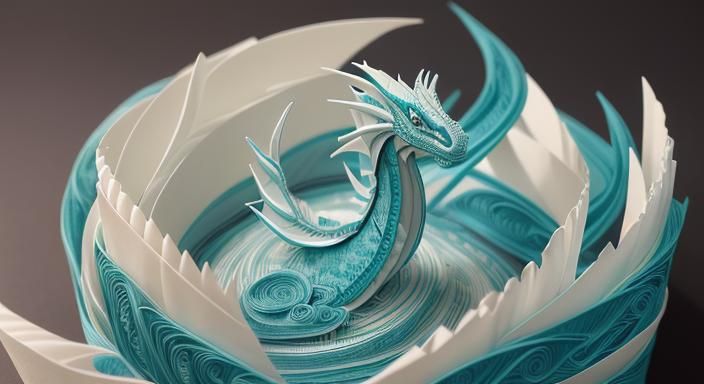 Sea Dragon Hatchling (paper craft)