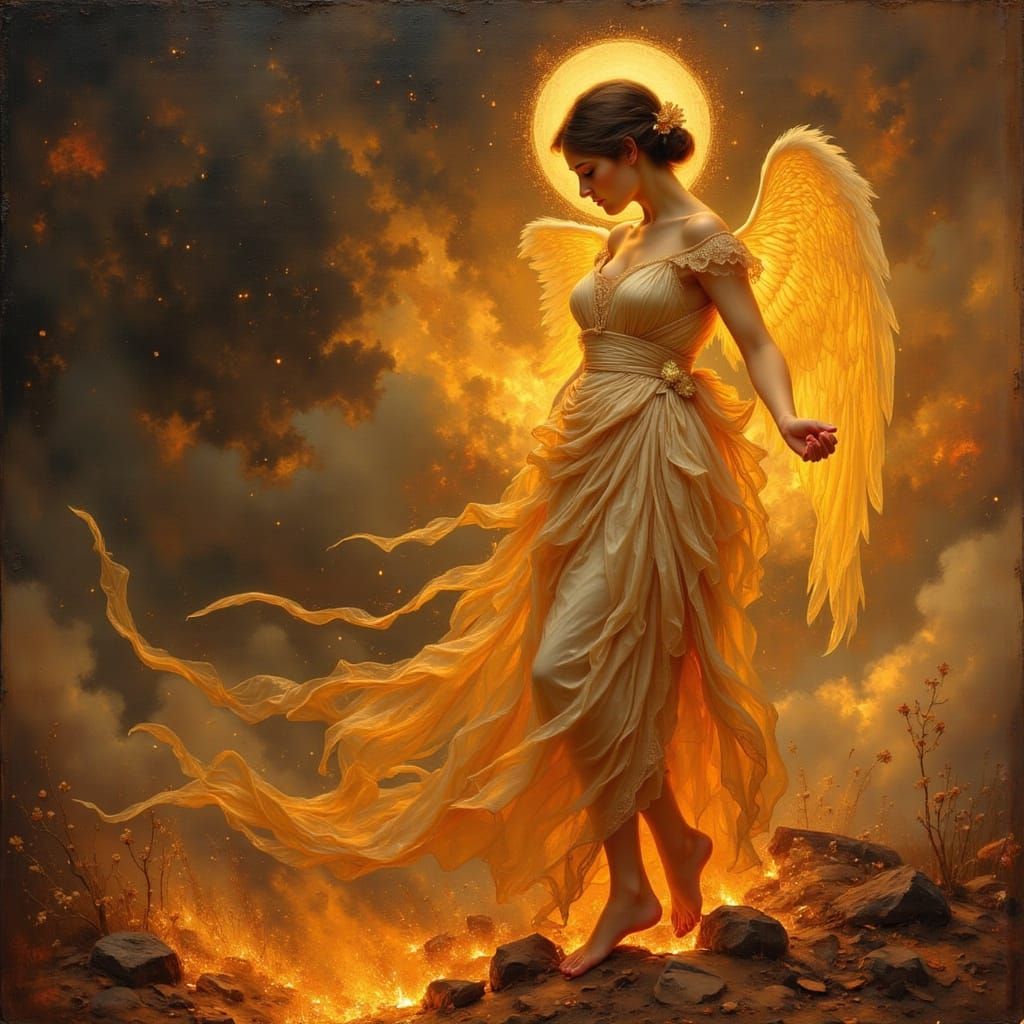 Fire and Absolution in Fantasy Art Style