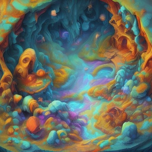 Whimsical Children Play in a Dreamy Fantasy Landscape