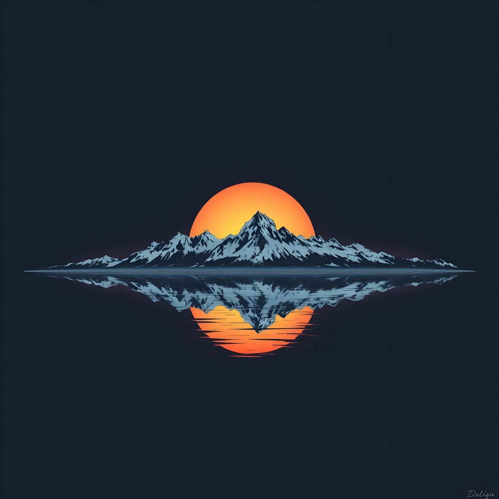Alaska Ink Blot Sunset in Anime Style