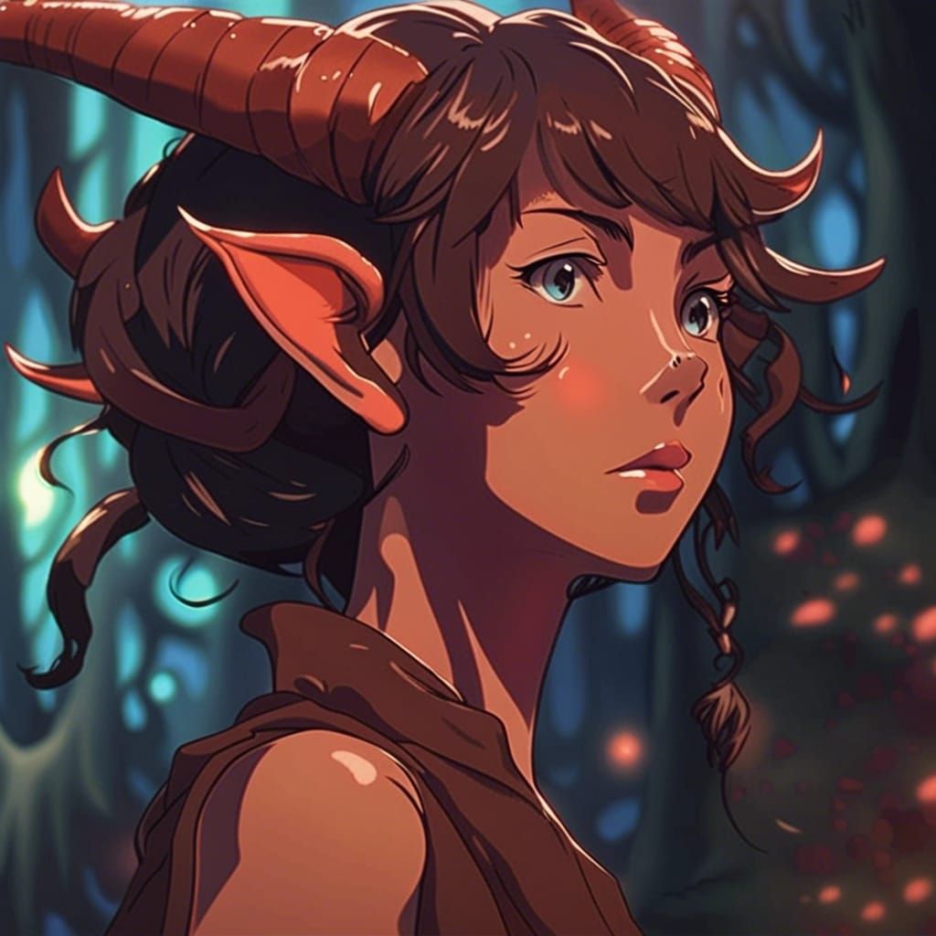 Anime Style Tiefling by Makoto Shinkai