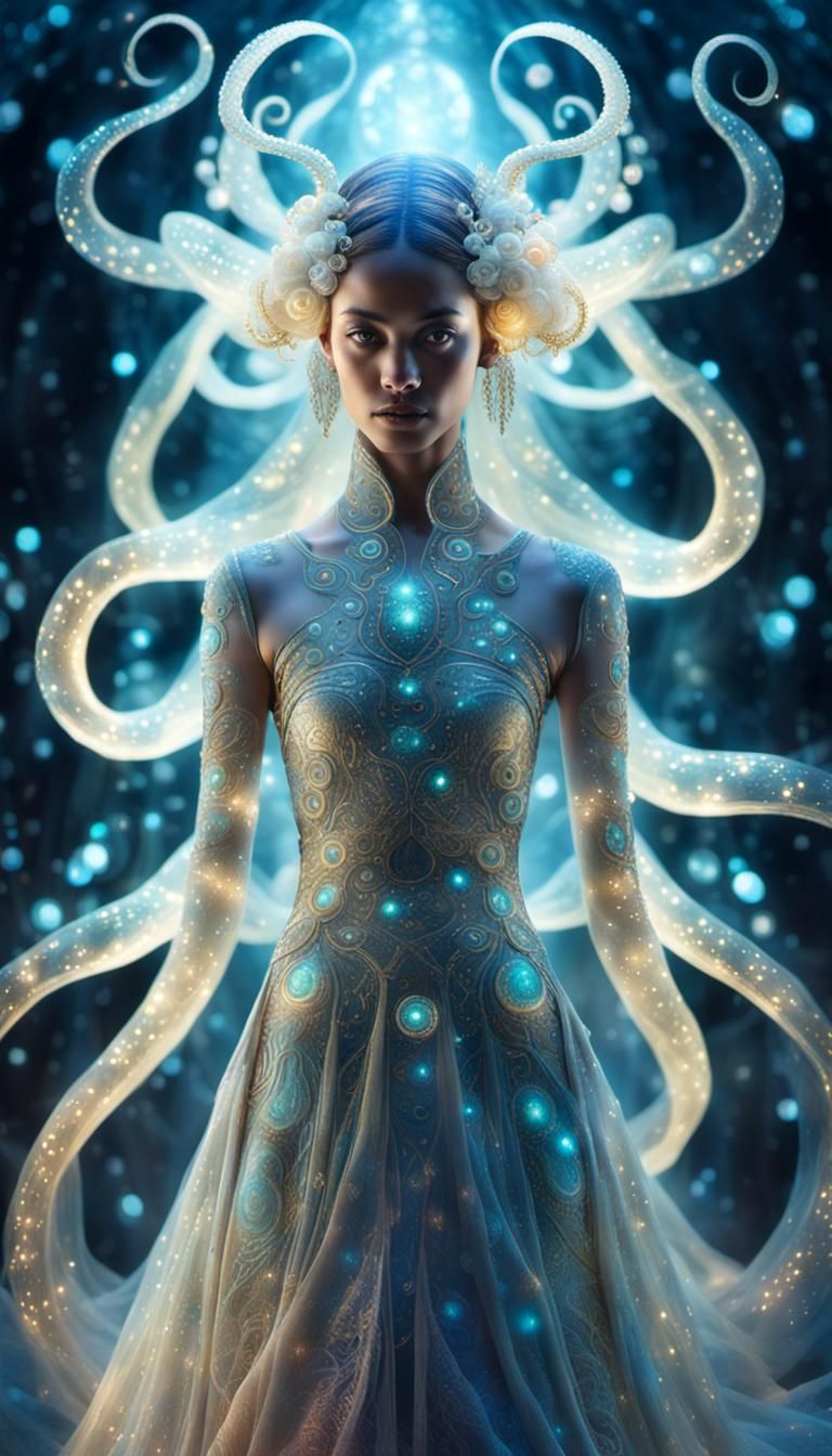 Ethereal Celestial Creature in High Fashion Photo