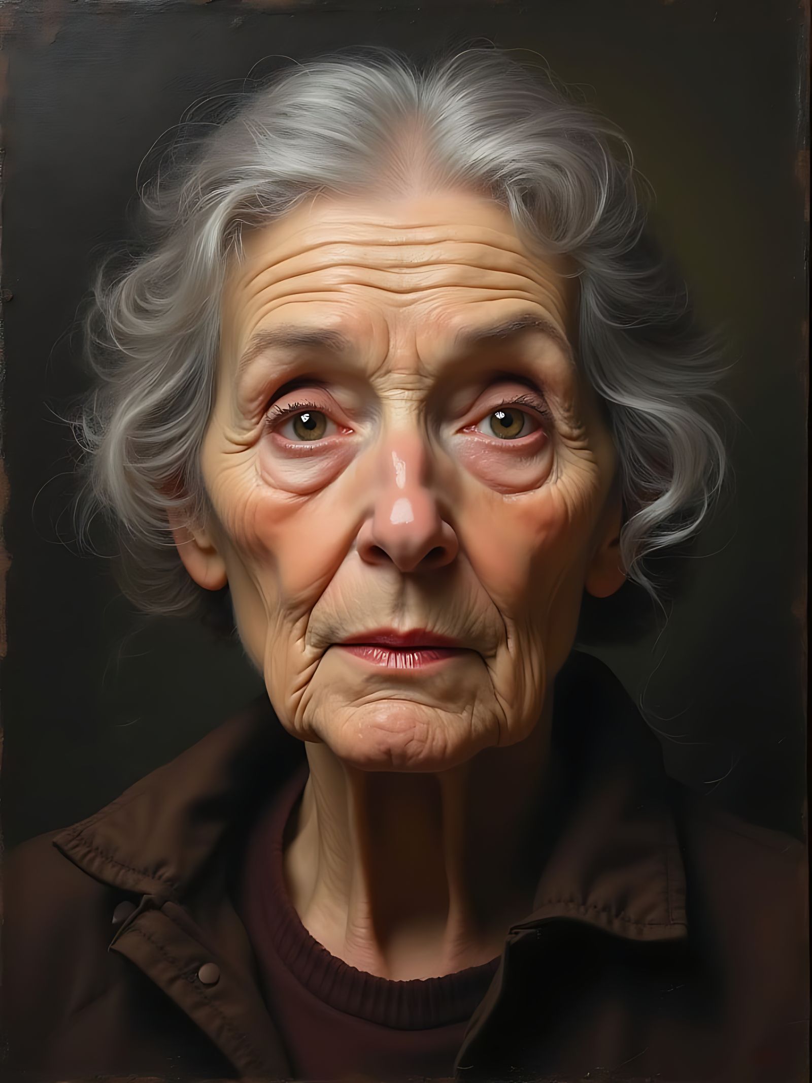 Wisdom-Filled Portrait in Oil Painting