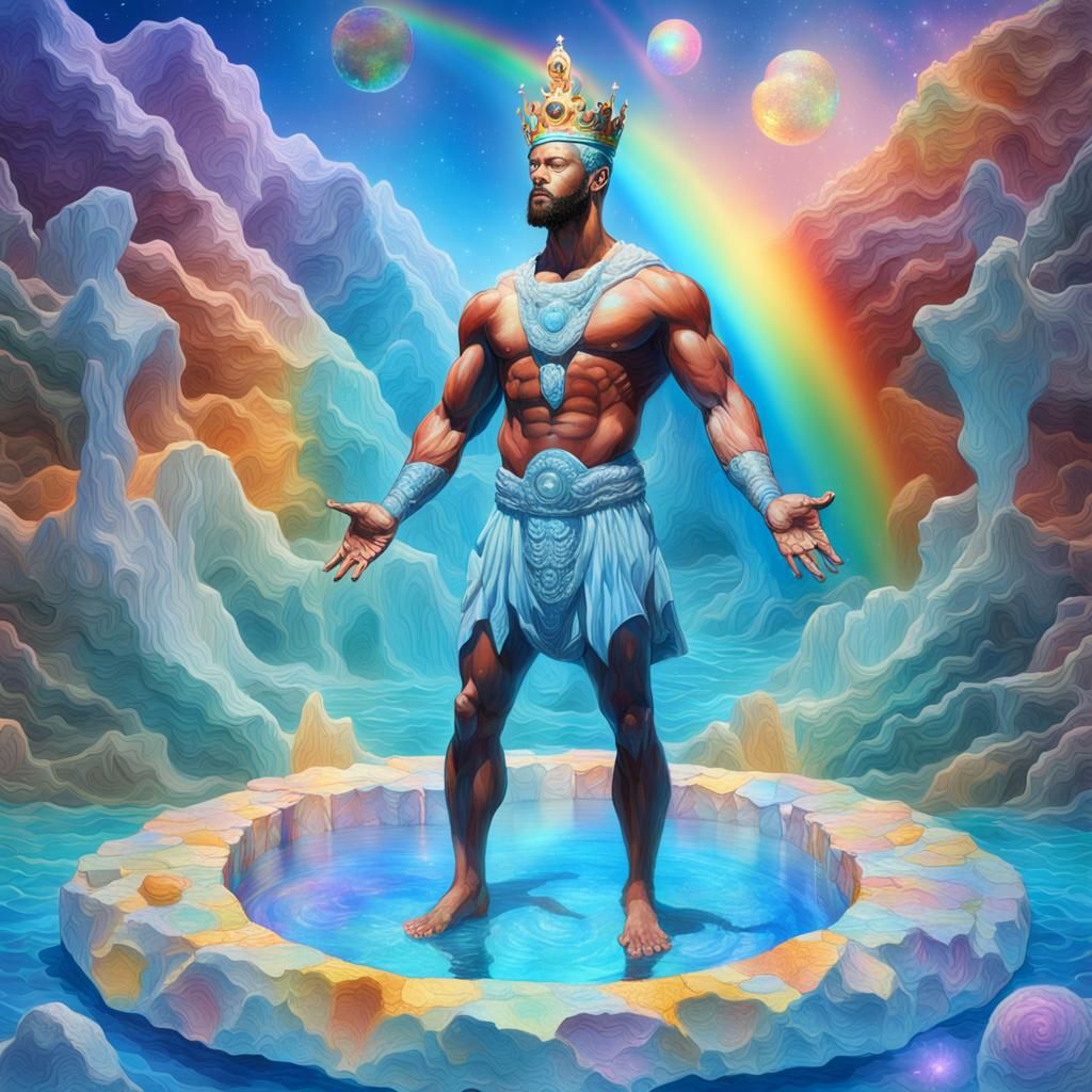 Astral King Emerges from Alabaster Pool