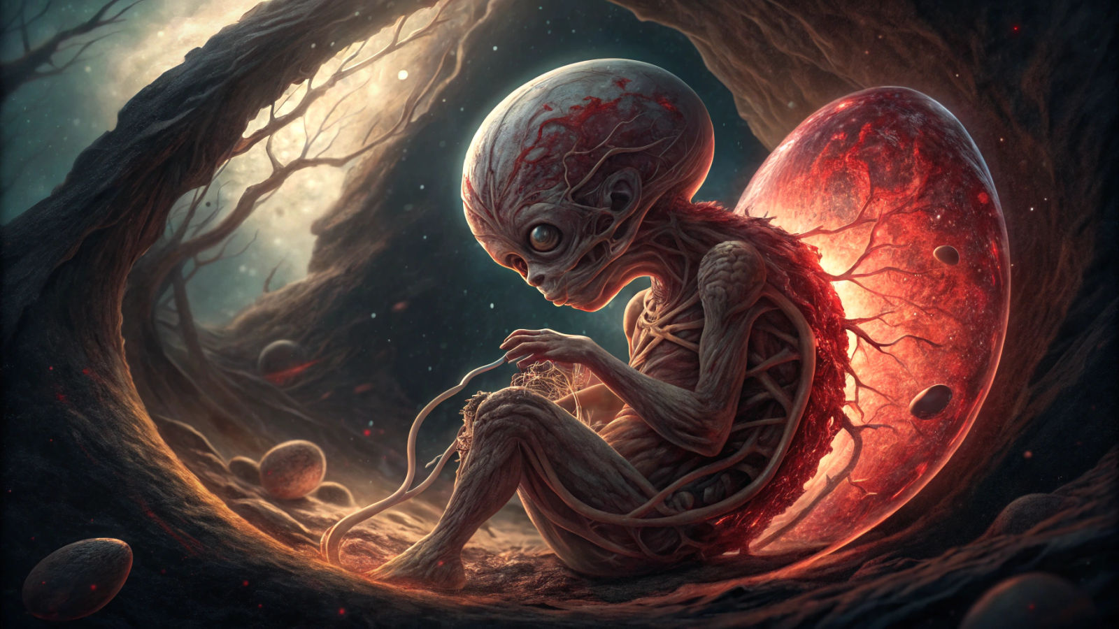 Hyper-Detailed Alien Embryo in Photorealist Style