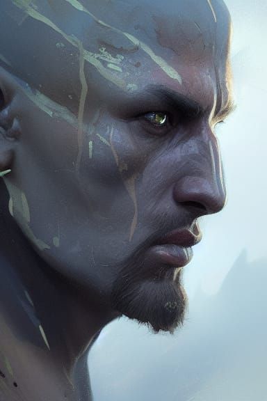 Kalashtar Swamp Portrait in Hyperdetailed Digital Art Style