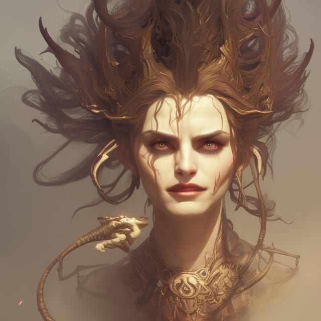 Labyrinth Goblin King Portrait in Art Nouveau Style