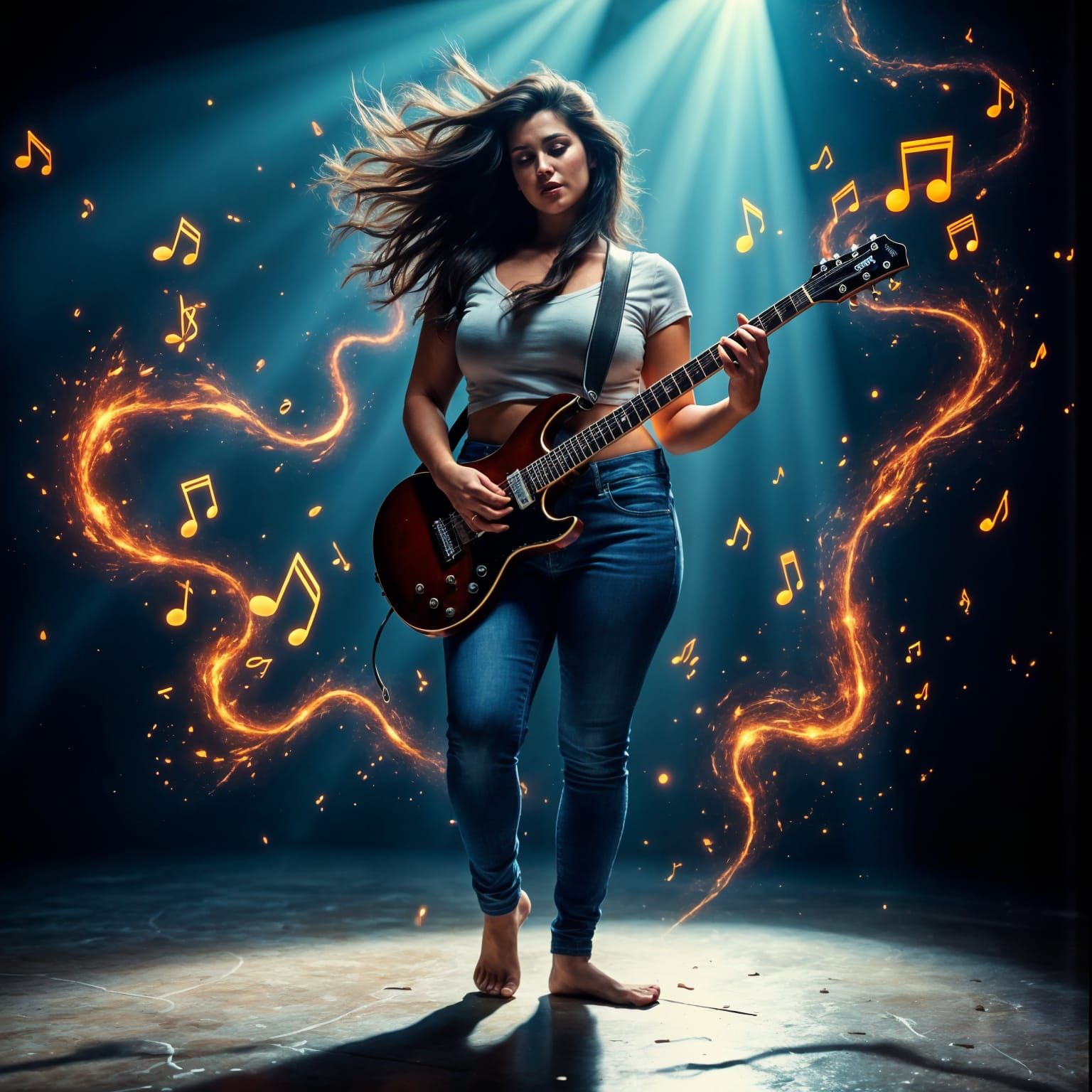 Electric Goddess Ignites the Stage with Vibrant Colors