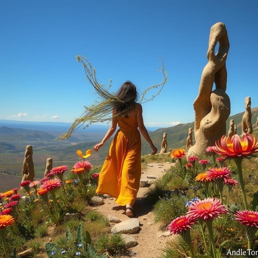 Ethereal Traveller in a Fantastical Landscape