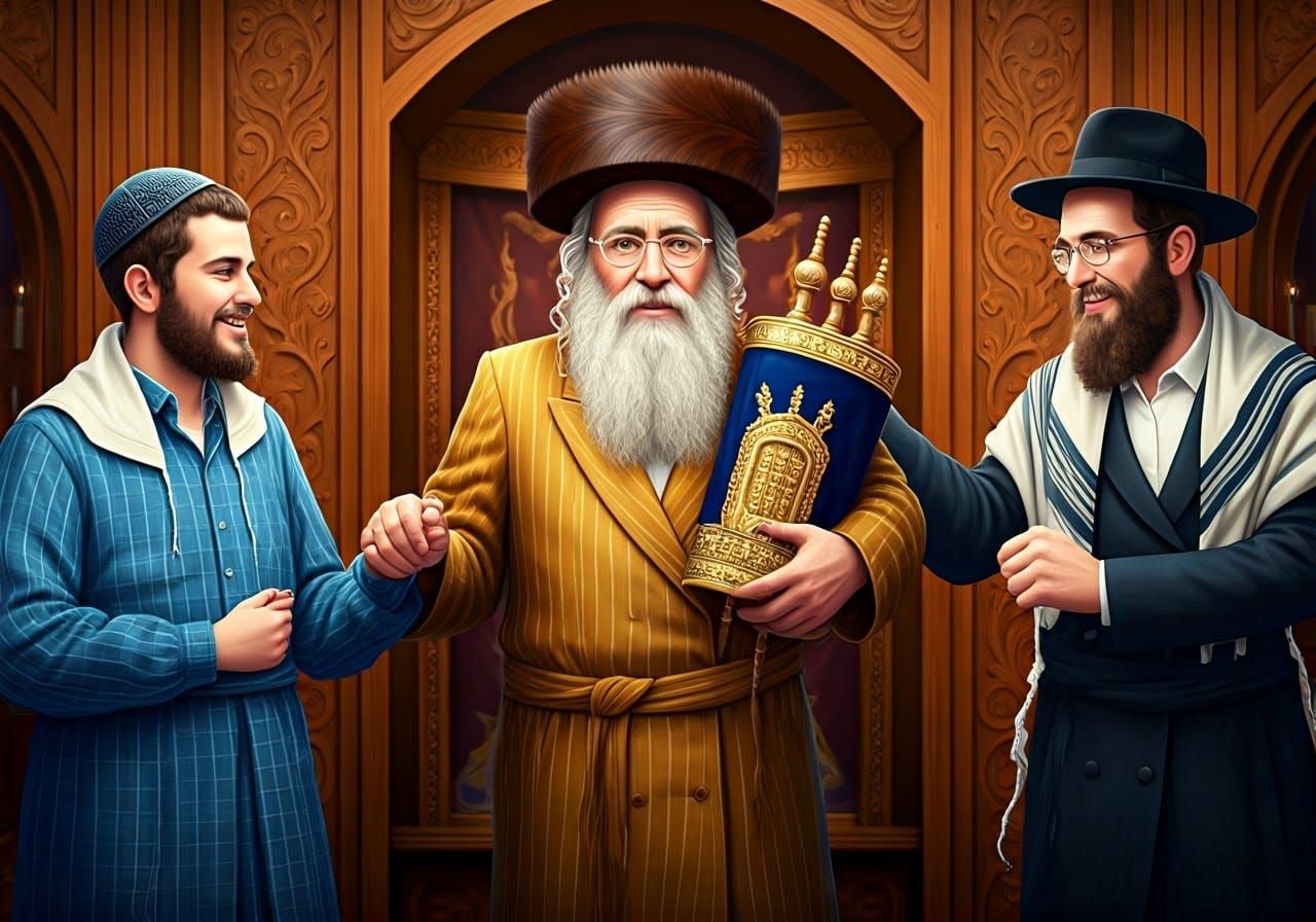 Jubilant Dance Circle of Diverse Jewish People