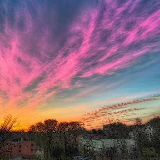 Vibrant Pink Energy Sky in Hyperrealistic Detail