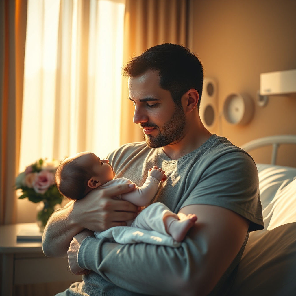 Father's Tender Embrace: A Digital Painting