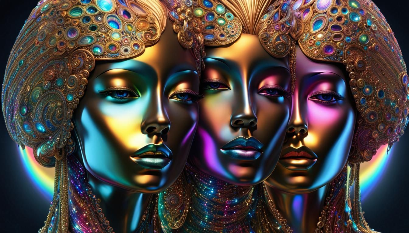 Ethereal 5th Dimensional Humanoids in Holographic Detail