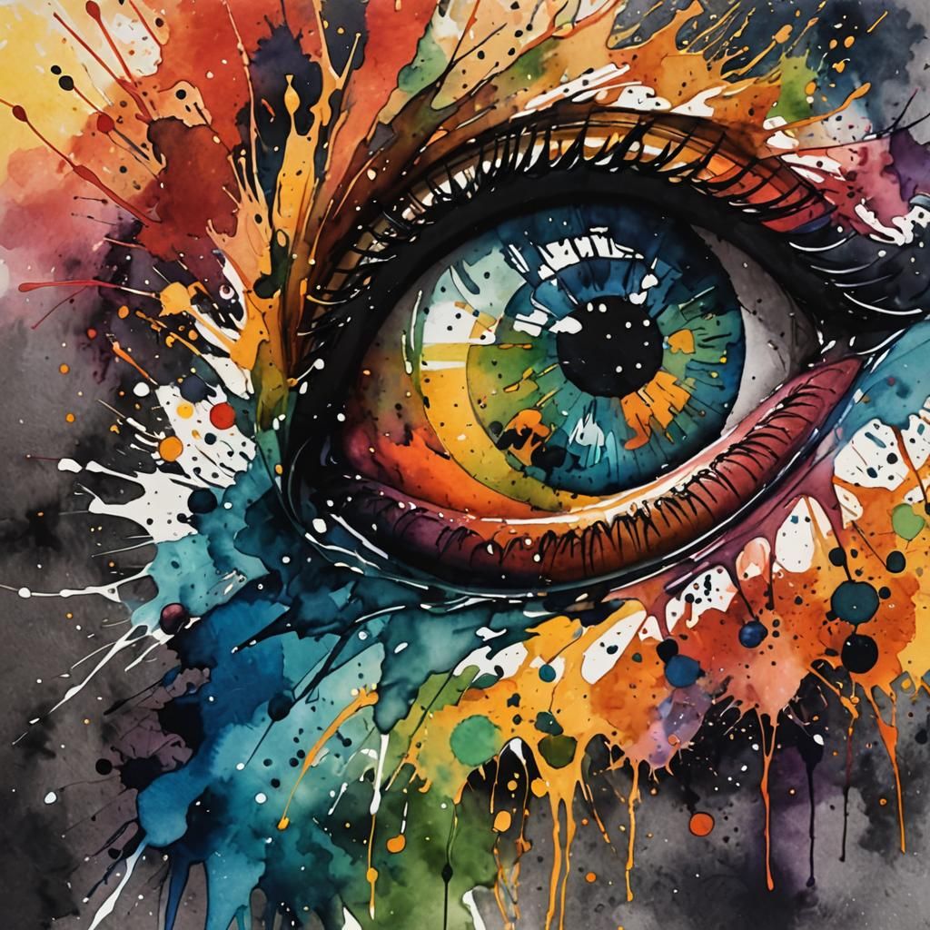 Abstract Watercolor Splash Art