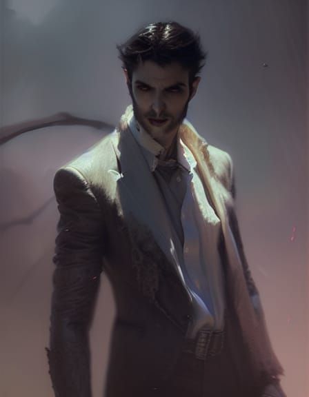 Glamour Shot of Handsome Vampire in Digital Painting