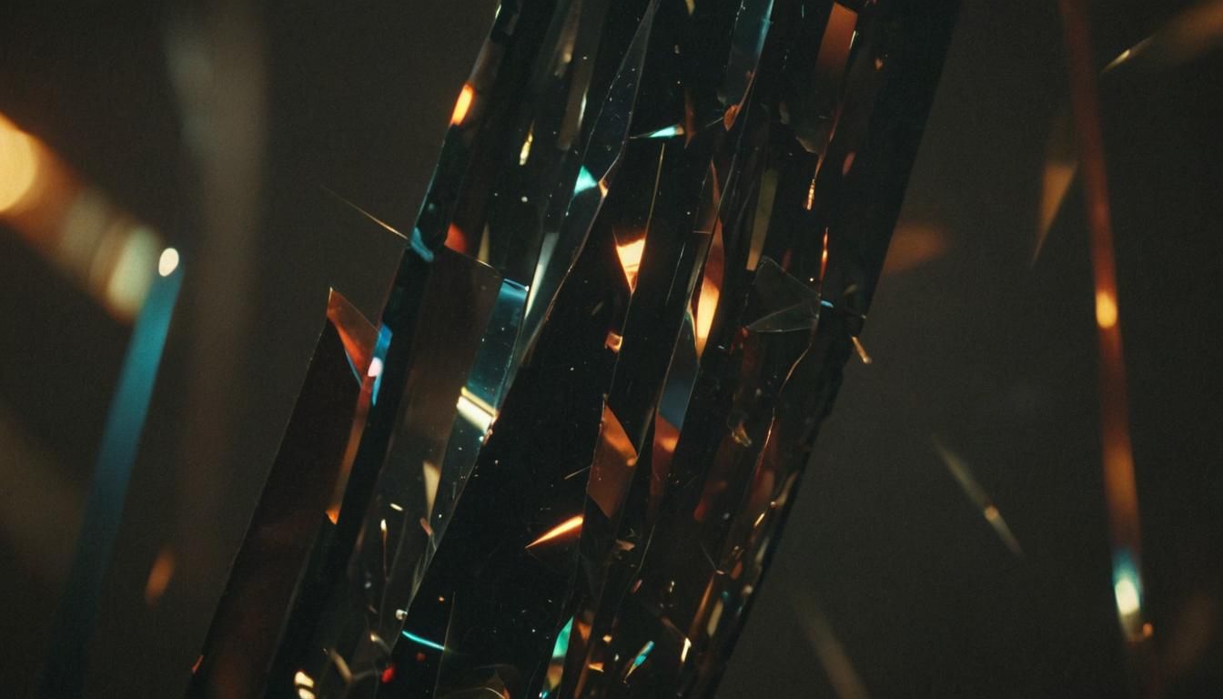 35mm Filmstrip Shimmers Through Prism in Macro Photograph