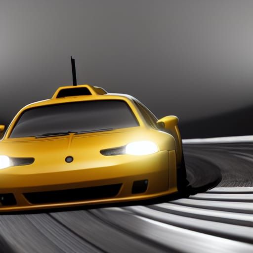 Saturn Race Car in 3D Render