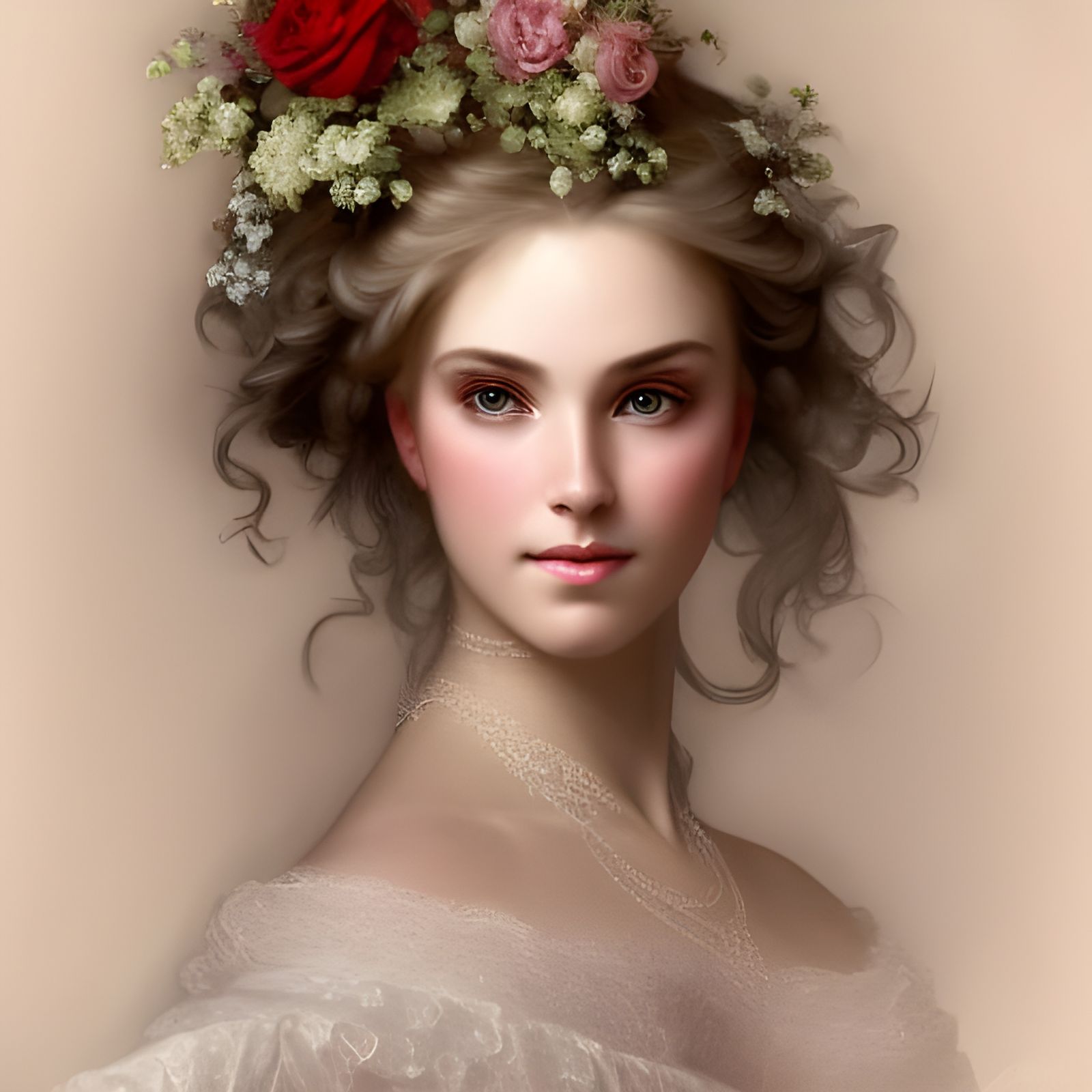 Duchess Bridgette duVonn Chateau Portrait in Art Nouveau Sty...