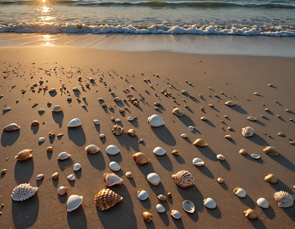 Sunrise Beach Scene in Vibrant Watercolor