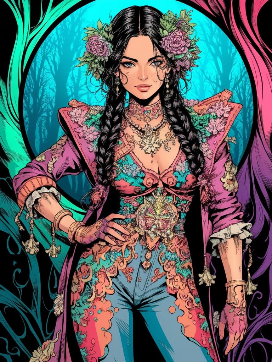 Surreal Haute Couture Goddess in Nature's Realm