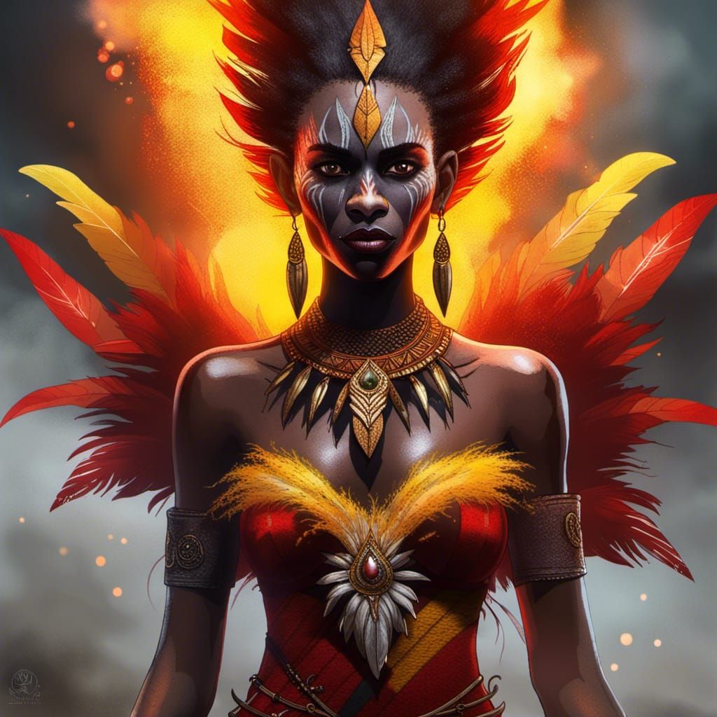 Dark Elf Sorceress Casting Fire Spell Portrait