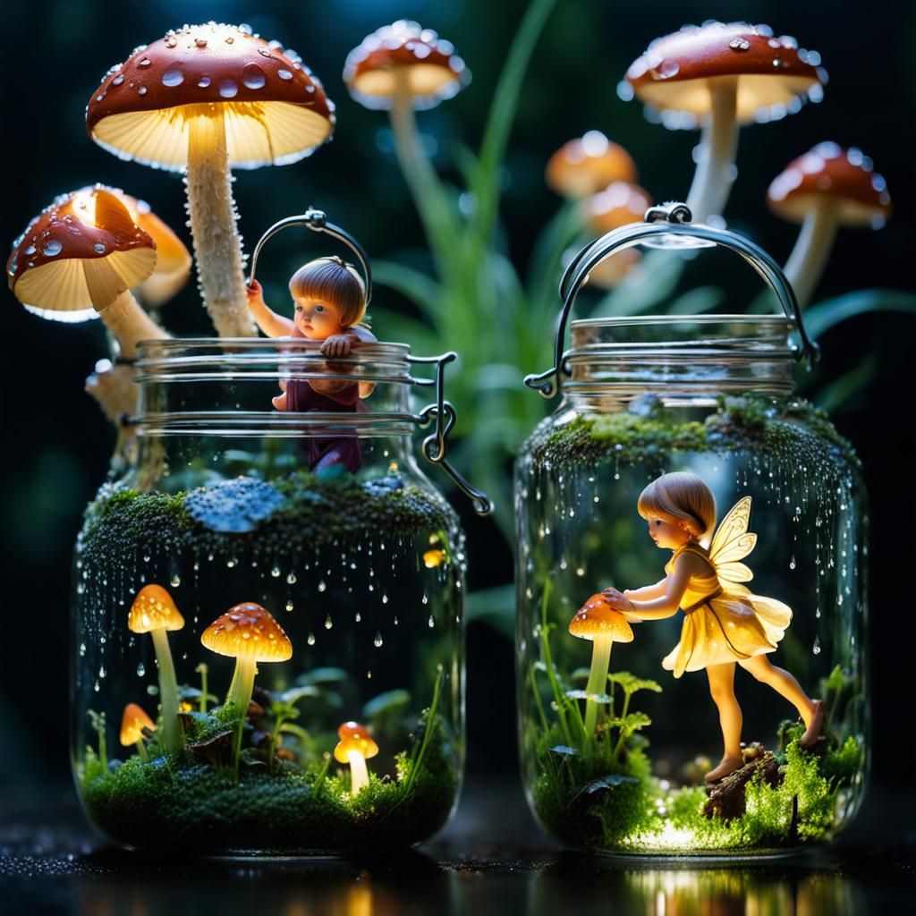 Fairy in a Jar Macro Photograph