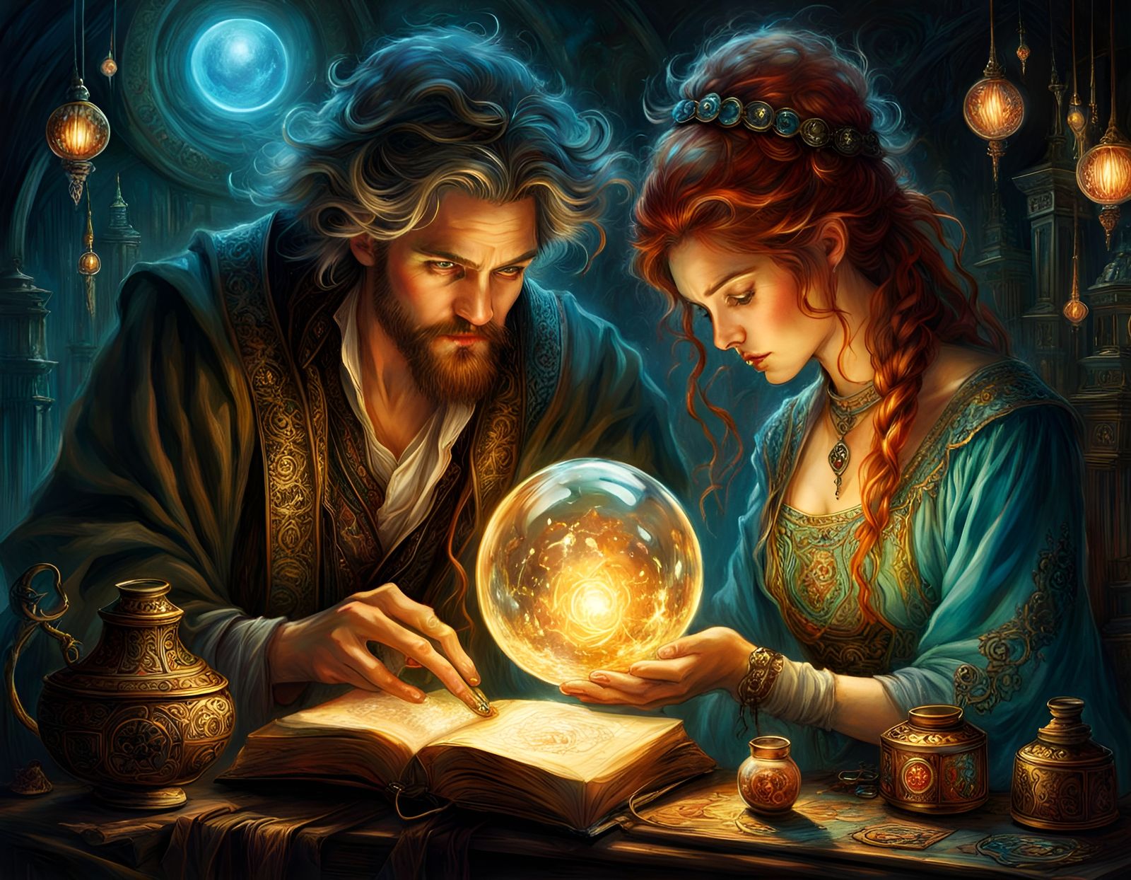 Sorcerer and Apprentice Crafting a Spell