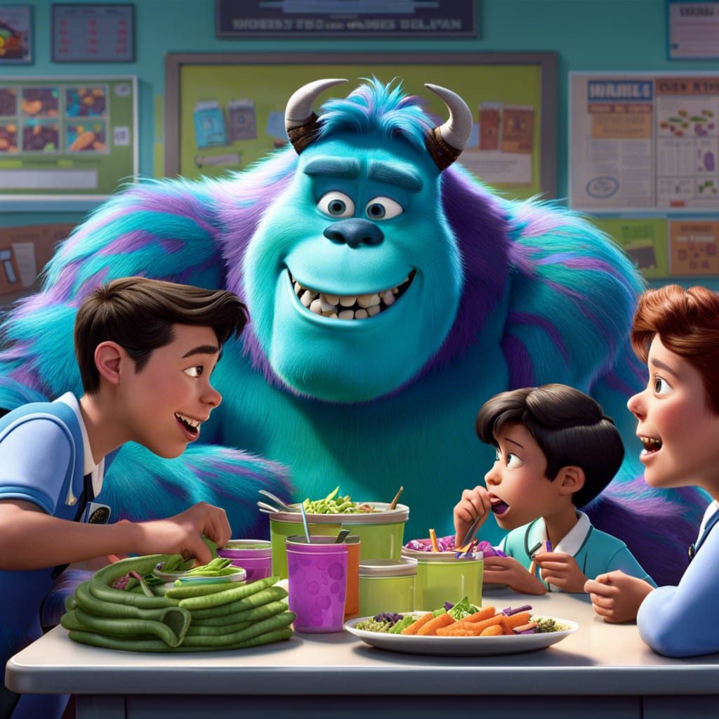 Sulley's Worm Lunch: A Cheerful Matte Painting