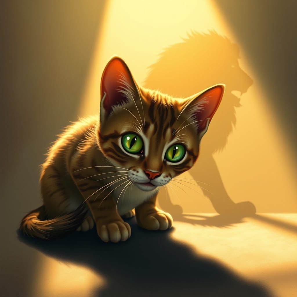 Whimsical Feline Transformation Captured in Vibrant Detail