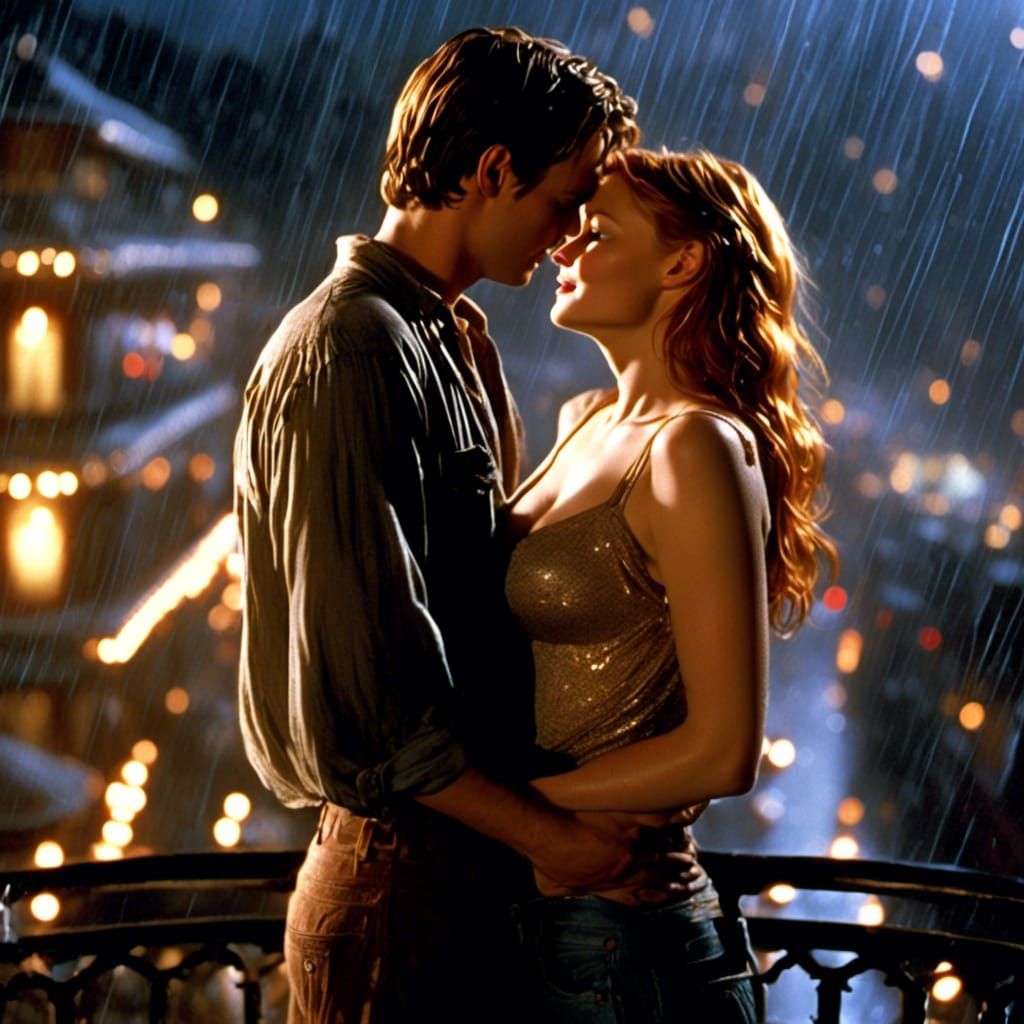 Kirsten Dunst and Tobey Maguire Kiss in Rain
