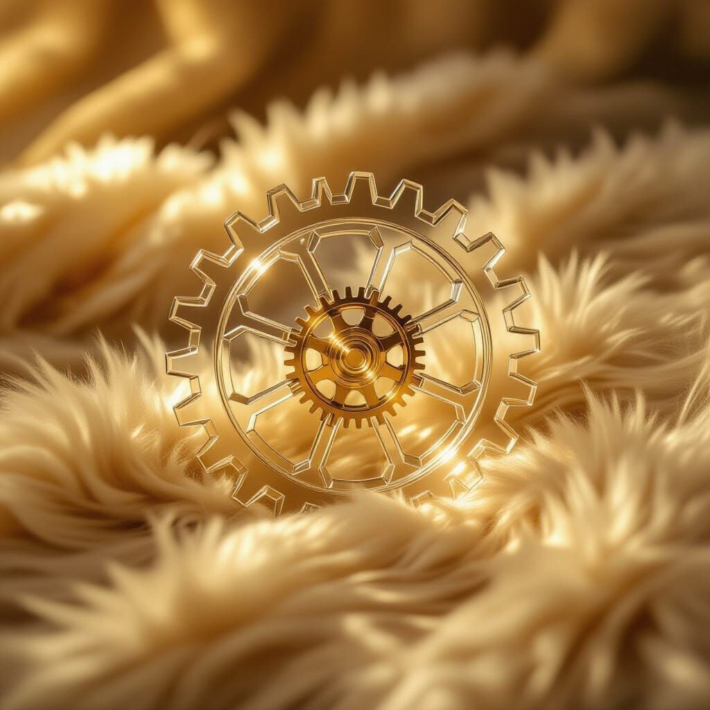 Steampunk Glass Cog in Studio Lighting
