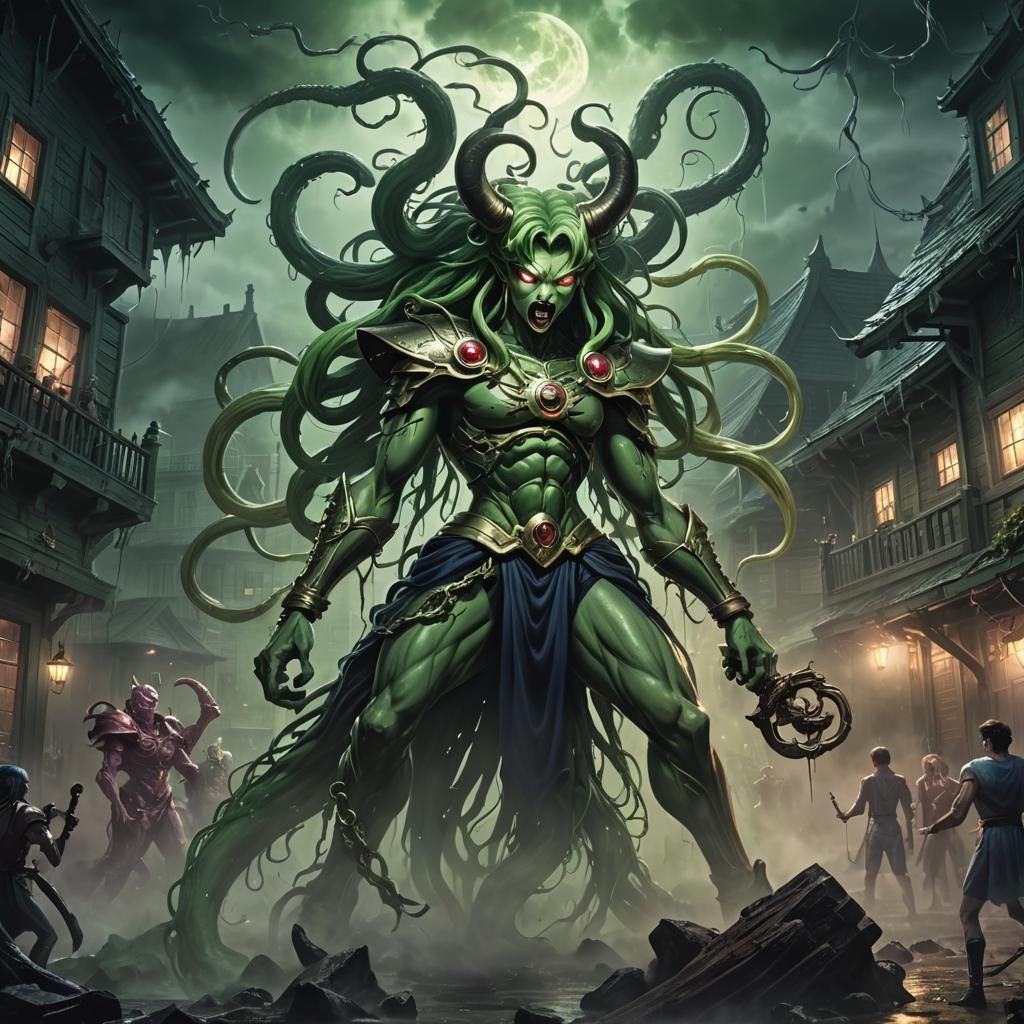 Sailor Moon: Eldritch Spawn in Dark Tavern