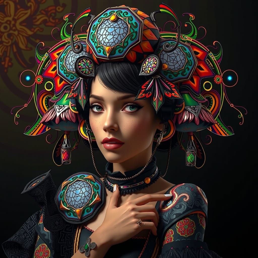 African Queen in Surreal 3D CGI Style