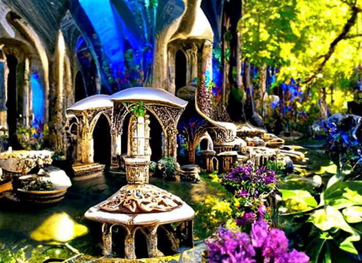 Eerie Liminal Space with Hyperreal Fantasy Elements