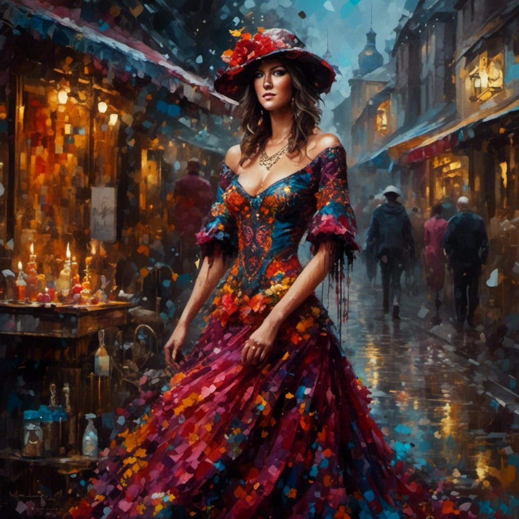 Romany Gypsy Beauty in Graffiti Art Style