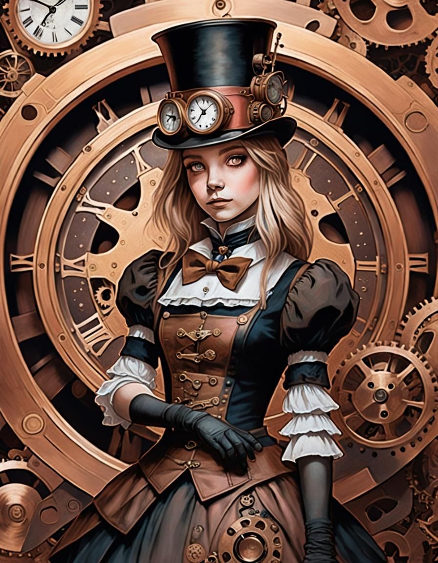 Steampunk Alice in Wonderland Portrait