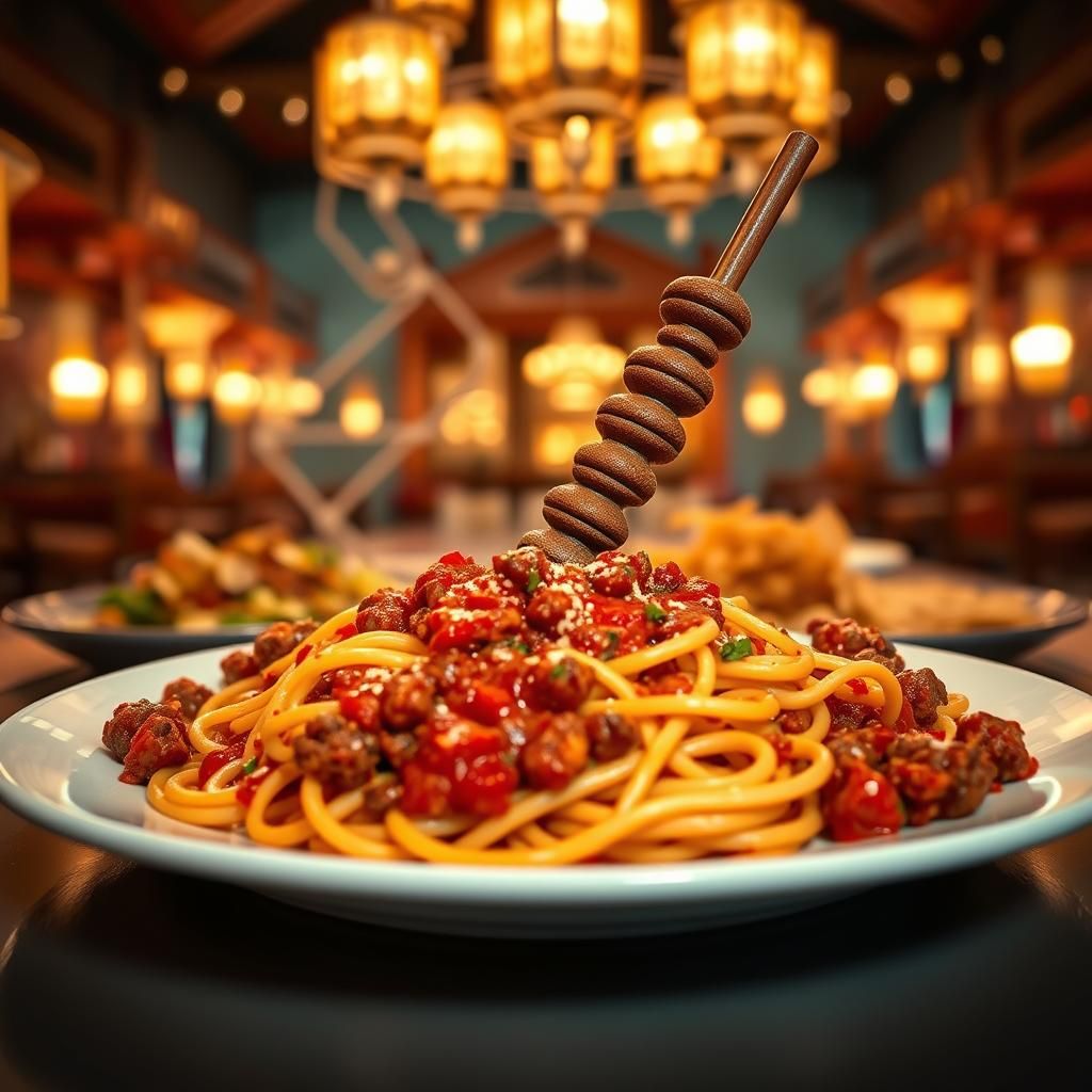 Delicious Ramadan Pasta Meal in Natural Daylight