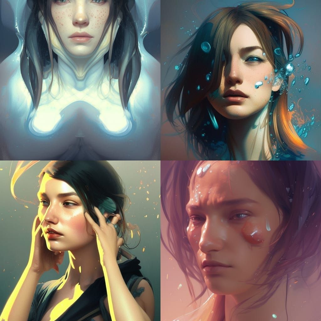 Melting Portrait in Hyperdetailed Style