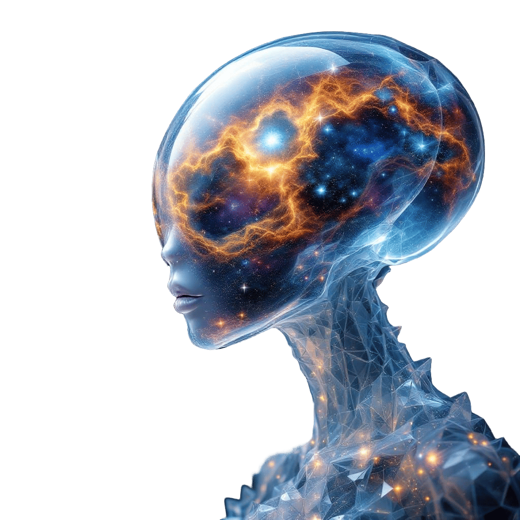 Double Exposure Alien in Space