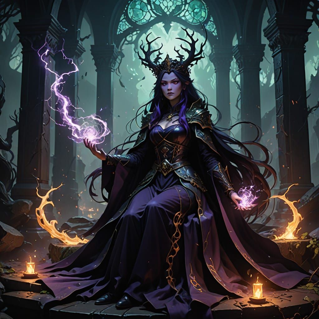 Sorceress Queen Reigns with Dark, Twisted Majesty