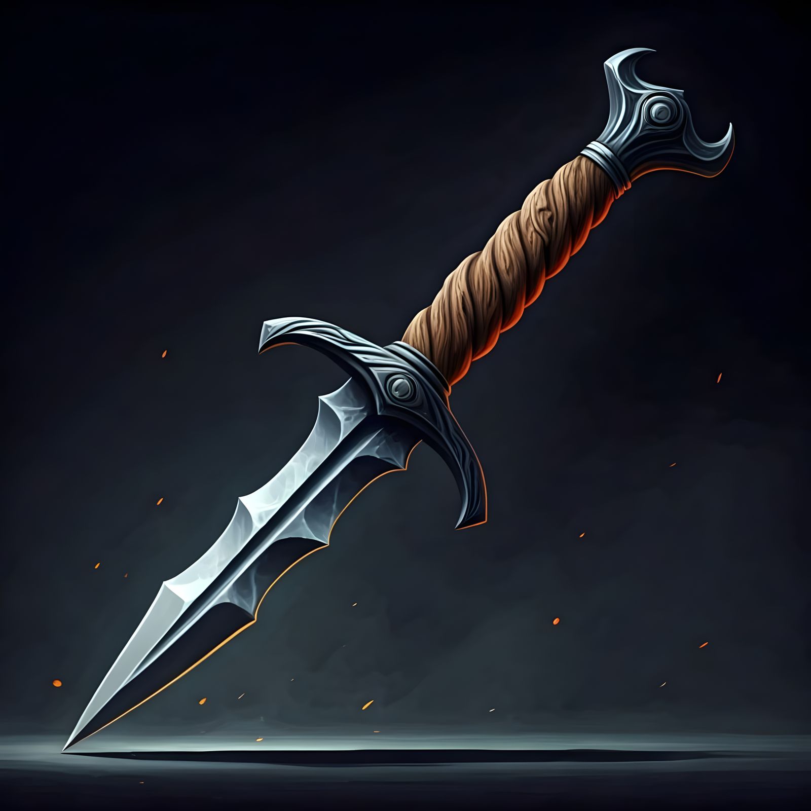 Dramatic Adamantine Dagger in Dark, Moody Lighting
