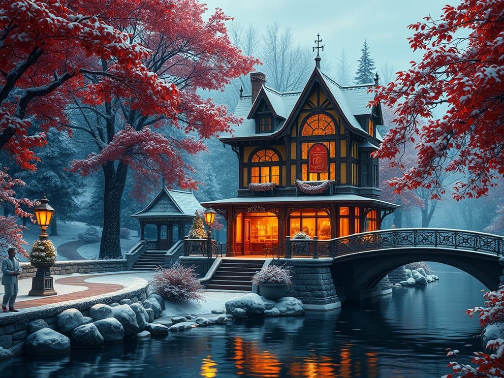 Winter Wonderland Coffee Shop in Fantasy Realm