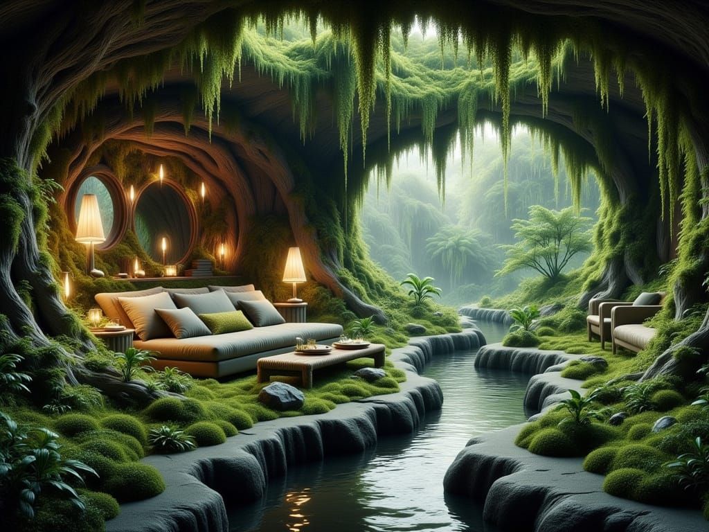 Surreal Eco-Friendly Home in Whimsical Hyperreal Style